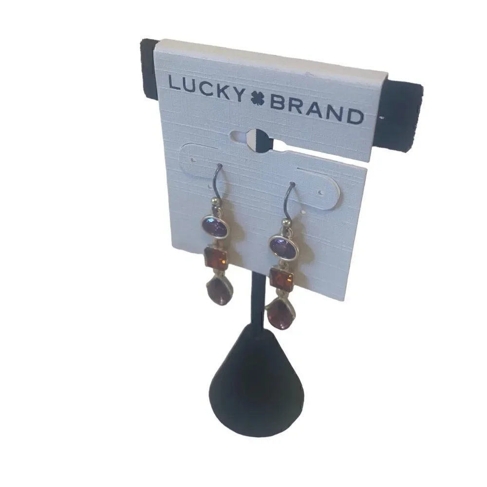 Berry Set Stone Gold Toned Drop Earrings.